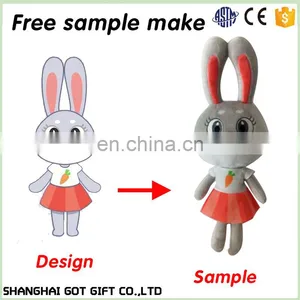 Girl's Lovely Cute Plush Doll Toy Stuffed Animal Rabbit Pillow Quality Bolster thumbnail-2