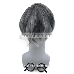 MCW-2352 New 2017 Synthetic Comb Over Grey Wig Old Man Fancy Dress Costume Hair Wig thumbnail-3