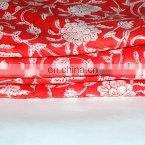Hand Block Cotton Print Fabric Natural Sewing Indian Voile Fabric thumbnail-3