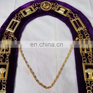 MASONIC REGALIA OES ORDER OF EASTERN STAR GOLDEN METAL CHAIN COLLAR thumbnail-2