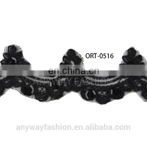 Designer Sequin Embroidery Net Lace Ribbon thumbnail-1