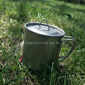 Silver Titanium Cup | Titanium Coffee Mug | Lightweight Mug | Tea Cup | Coffee Lover | Tea Lover | Pure Titanium Tableware thumbnail-1