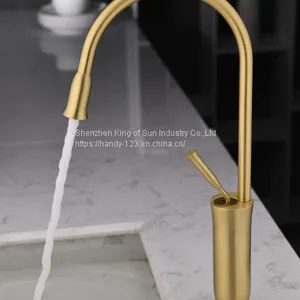 Golden Brush Brass Single Handle Kitchen Faucets thumbnail-1