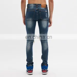 DiZNEW Plain Dyed Jeans Dark Blue Dark Jeans Factory Stylish thumbnail-6