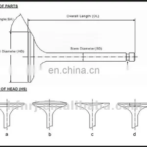 Car Spare Parts Inlet and Exhaust Engine Valve for Nisan QR25DE 132018H300 132026N200 thumbnail-6