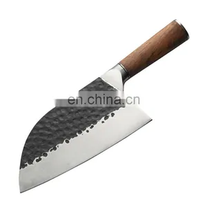 7.5 Inch Professional Forged Hammered Stainless Steel Kitchen Chopping Knife With Rose Wood Handle Butcher Knife thumbnail-1