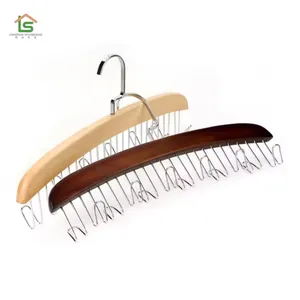 Custom Luxury Wooden Scarf Neck Tie Belt Hangers For Display thumbnail-4