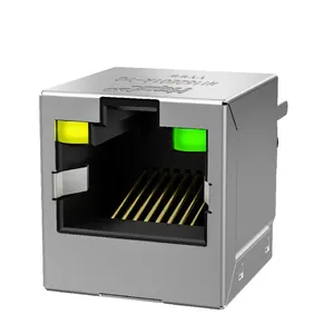 H1152E01A 100M Ethernet Filter 1X1 Port 180 UP Vertical Magjack RJ45 Female Connector 8p8c Cat5 Modular Jack/Socket thumbnail-1