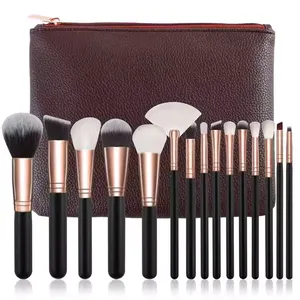Cheap 15pcs Rose Gold Makeup Brush Set Cruelty Free Cosmetics Tool Soft Bristle Custom Logo Vegan Powder Blush Makeup Brush Set thumbnail-3