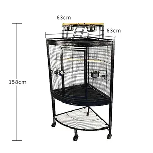 CORNER CAGE Play Top Style Bird Cage Parrot Cage Large Macaw Cage 63x63x145cm thumbnail-4