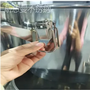 304/316L Food Grade Stainless Steel Bucket, Open Top Storage Barrel With Handle, Heavy Duty Stainless Steel Drum for Food/Beverage/Chemical Use  thumbnail-1