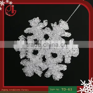 XMAS Ornaments Natal Navidad 11cm Clear Acrylic Snowflakes Christmas Party Decoration thumbnail-1