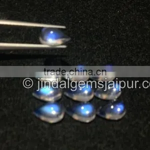 Wholesale AAA Quality Loose Gemstone Rainbow Moonstone Smooth Pear Cabochon thumbnail-1