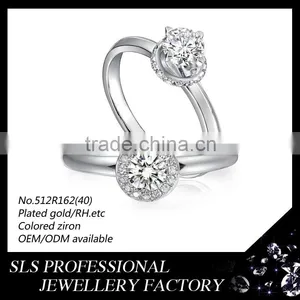 High Polished Fashion Couple Ring in Italian Big Gemstone Jewellery Arabic Wedding Rings thumbnail-1
