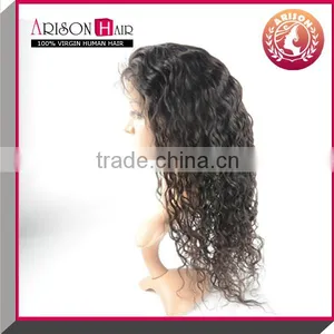 Unprocessed Brazilian Silk Top Full Naturally Curly Full Lace Wig thumbnail-1
