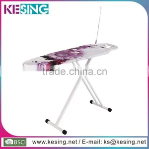 High Quality Oval Shape Steel Tube Stand Adjustable Folding Mesh Top Ironing Board thumbnail-1