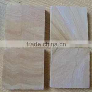 Nature Yellow Wood Veins Sandstone Sidewalk Pavers Tiles thumbnail-1