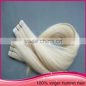 Top Quality 7a Unprocessed Double Drawn2015 Hot Sale Tape Hair Extensions Russian Hair Tape Hair Extensions thumbnail-2