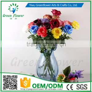 2016 Wholesale Multicolor Latex PU Artificial Flowers Diamond Rose Real Touch Bouquet Wedding Bridal Decor Display Flower thumbnail-6