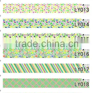 Unique 4 Pcs Cute Colorful Fluorescent False Nail Tips Decals Nail Art Stickers Skull Moon Cross Lattice thumbnail-1