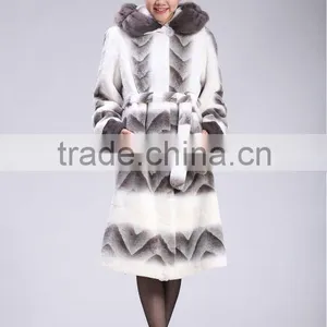 Prited Beautiful Rex Fur Coat thumbnail-1