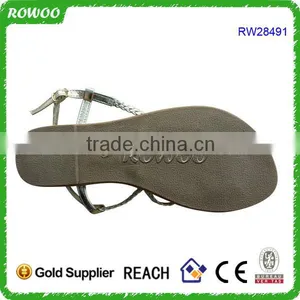 Gold Women's Crossing Over Flat Sandal thumbnail-3