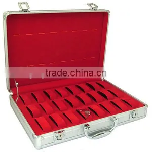 ALUMINIUM BRIEFCASE 32 WATCH STORAGE DISPLAY CASE thumbnail-1