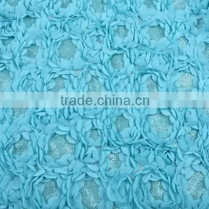 2014 Newest Rose Mesh Botton Fabric Embriodery Beaded Chiffon Quality Choice thumbnail-2