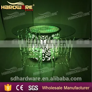 Bar Illuminated Table Round Led Glass Top Table Round Table thumbnail-2