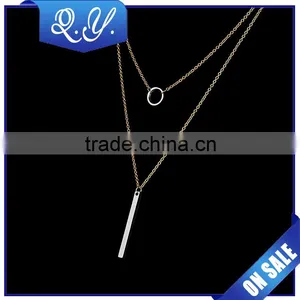 Bohemian Jewelry Necklace Double Layers Beautiful Gold Pendants Necklace thumbnail-2