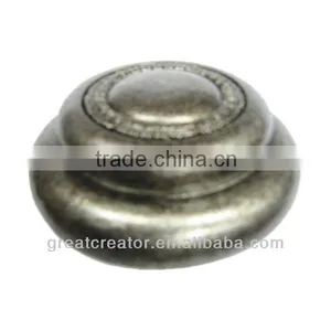 China Home Decor Round Pewter End Caps Window Curtain Accessory Curtain Rod Parts thumbnail-1