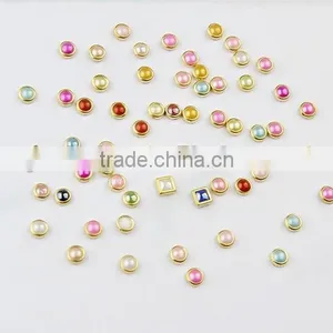 Metal Edge Round Square Nail Art Pearl With Diy Nail Art Decoration Hemming Nail Diamond Alloy ZX:SP529 thumbnail-4