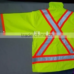 Cheap High Visible Winter Reflective Jacket Safety Jacket Workwear Waterpoof Yellow Winter Jacket thumbnail-2