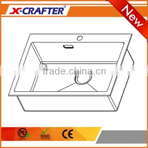 Overmount Durable Stainless Steel 304 Small Corner Single Bowl Kitchen Sink thumbnail-3