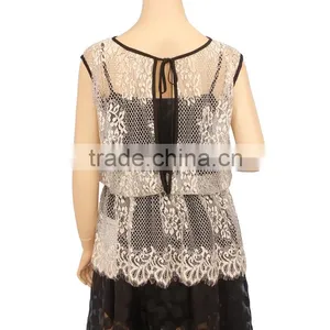 Wholesale Women Clothing Girls' Lace Sleeveless Blouse With Waist Strap thumbnail-3