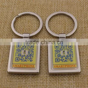Promotion Custom Rectangle Metal Printing QR Code Keychain thumbnail-2