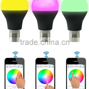 E27 Music Alarm Group Bluetooth E27 Dimmable 16Million Colors Smart LED Light Bulb 85-265v thumbnail-5