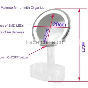 Touch Switch LED Makeup Mirror With a Clear Vanity Case thumbnail-5