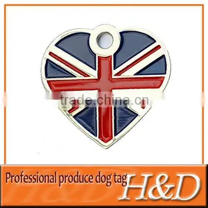Heart-shape Silicone Dog Tag for People With Flag thumbnail-1