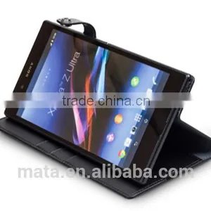 Business Style Insert Card Slot Genuine Leather Case For Sony L36H thumbnail-5