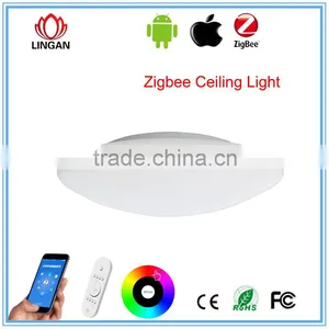 Smart Home Automation LED Lighting WRGB Zigbee Phone APP Remove Control Smart Led Room Ceiling Lamp thumbnail-1