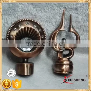 AH 541 New Design 28mm Curtains Poles Zinc Alloy Curtain Rod Finials Supplier's Choice thumbnail-2