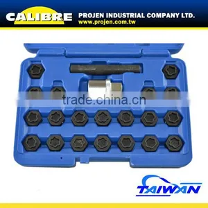 CALIBRE 22pc Special Wheel Nut Socket Set / Wheel Nut Key Set thumbnail-1