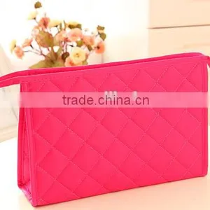 Good Quality Quilted Microfiber and Satin Fashion Travel Cosmetic Bag thumbnail-5