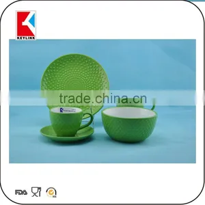 Hot Sale 16pcs Dinner Set Ceramic Popular Emboss Dot Ceramic Dinner Set thumbnail-1