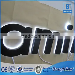 Outdoor Waterproof Matt Black Color 3D Backlit Acrylic Steel Letter Sign thumbnail-1