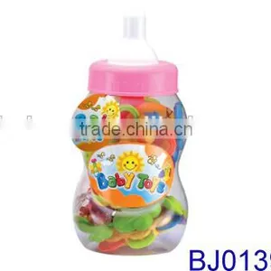 Cute Plastic Small Feeding Bottle With Infant Baby Rattles Toy thumbnail-2