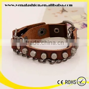 Nail Teen Male Leather Bracelet, Hawaiian Leather Bracelets thumbnail-4