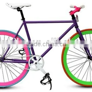 2016 New Style 40mm Alloy Rim Colorful Road Bike/bicycle Fixed/fixie Gear Bike , Single Gear Speed Quality Choice thumbnail-2
