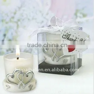 Double Heart Glass Candles Wedding Favors thumbnail-1